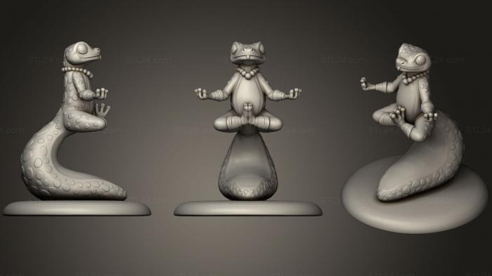 Статуэтки и статуи разные (Медитирующая Ящерица, STKR_0873) 3D модель для ЧПУ станка